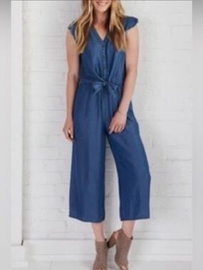 LC Lauren Conrad Jumpsuit Women's Medium Blue Wide Leg